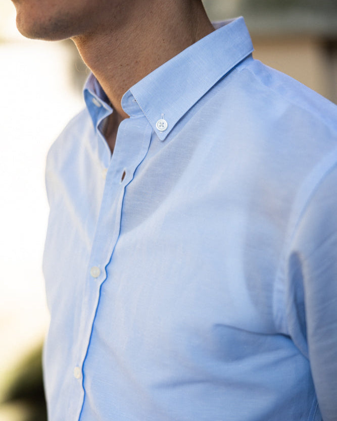 Men's white linen shirt