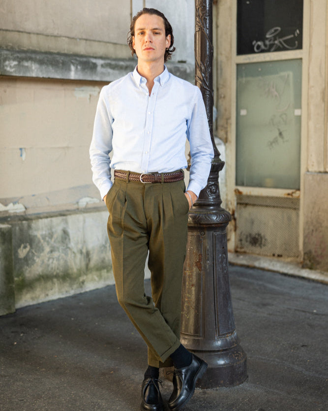 Men's white linen shirt