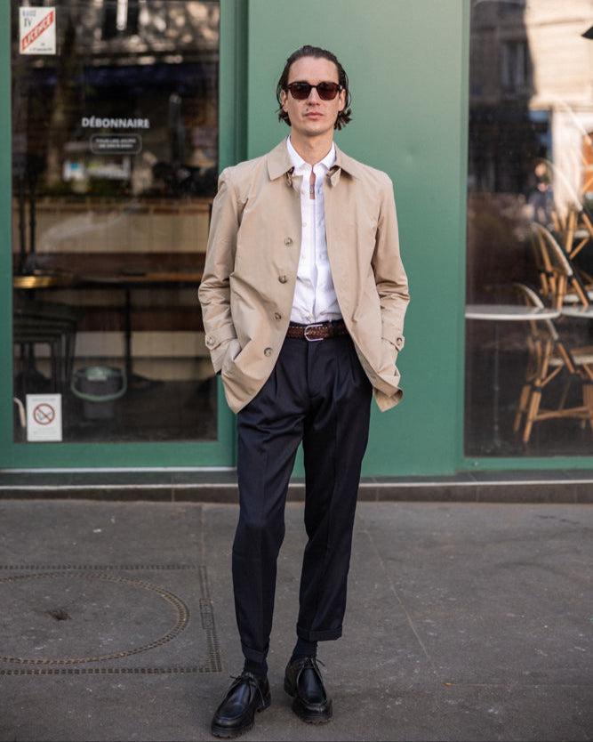 Imperméable en Tissu Technique Beige