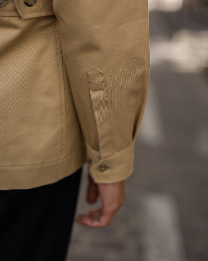 Veste Saharienne en Gabardine de coton beige