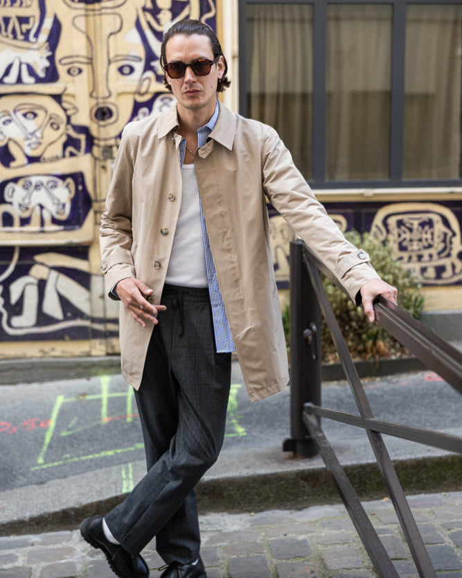Imperméable en Tissu Technique Beige