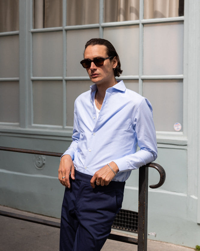 Chemise homme bleu oxford