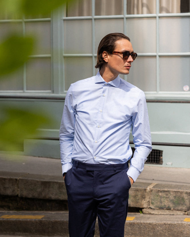 Chemise homme bleu oxford