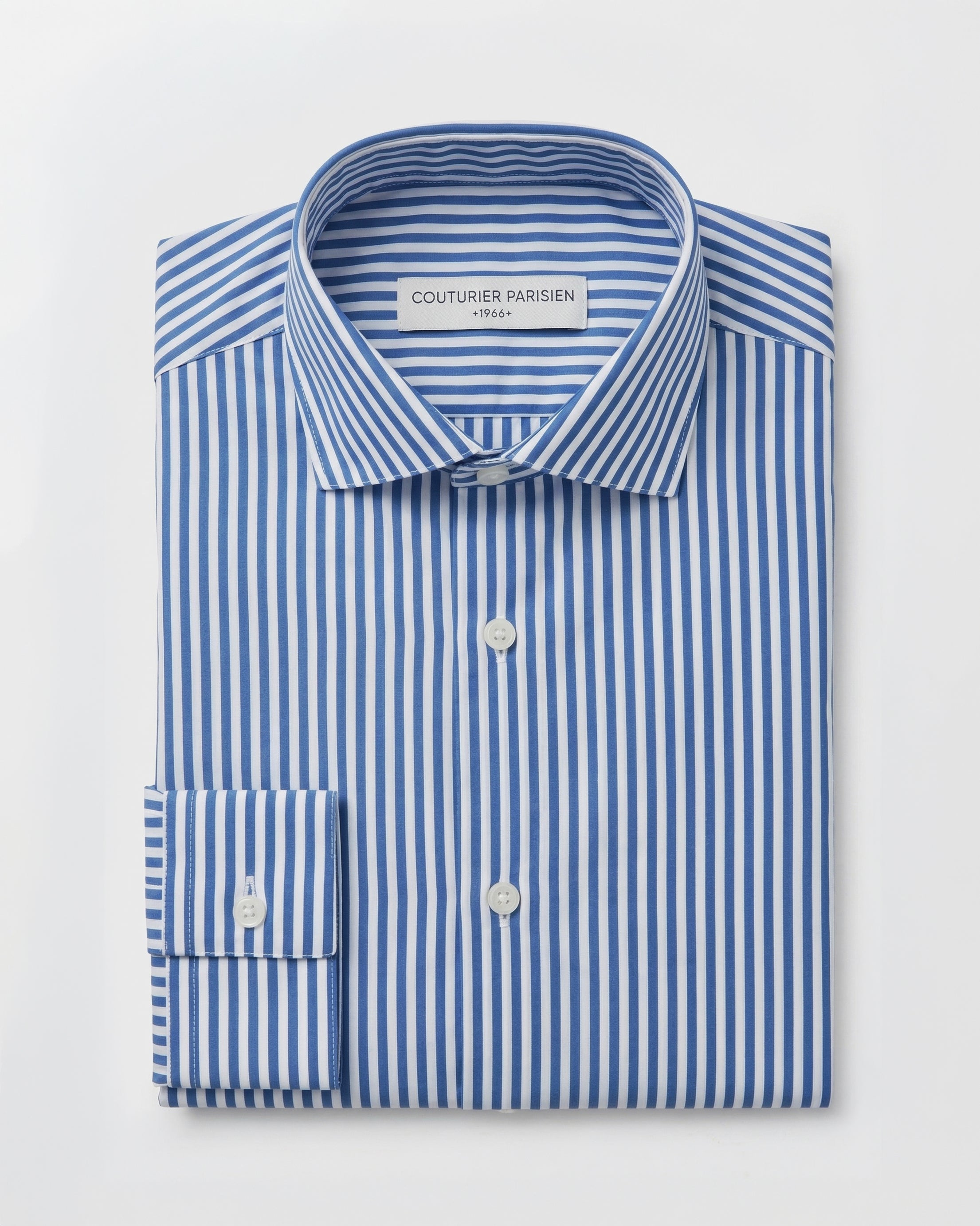 Chemise en Popeline de Coton rayée Col Cut Away