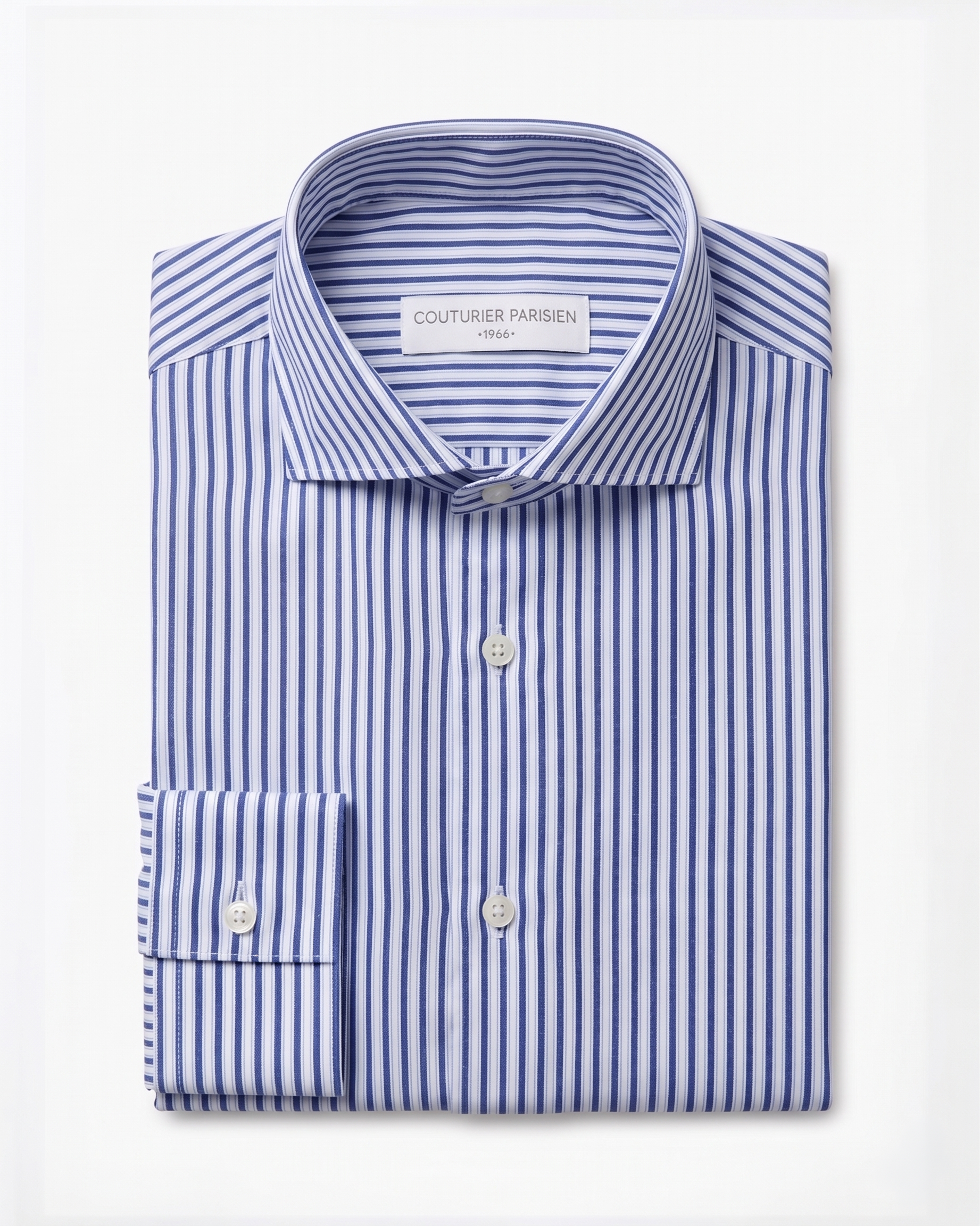 Chemise Twill Double Rayure Bleu