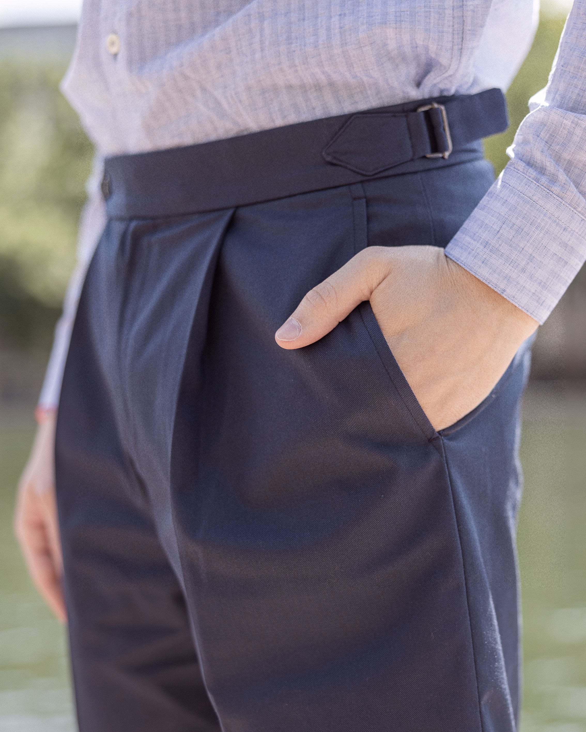 Short à Pinces en Navy