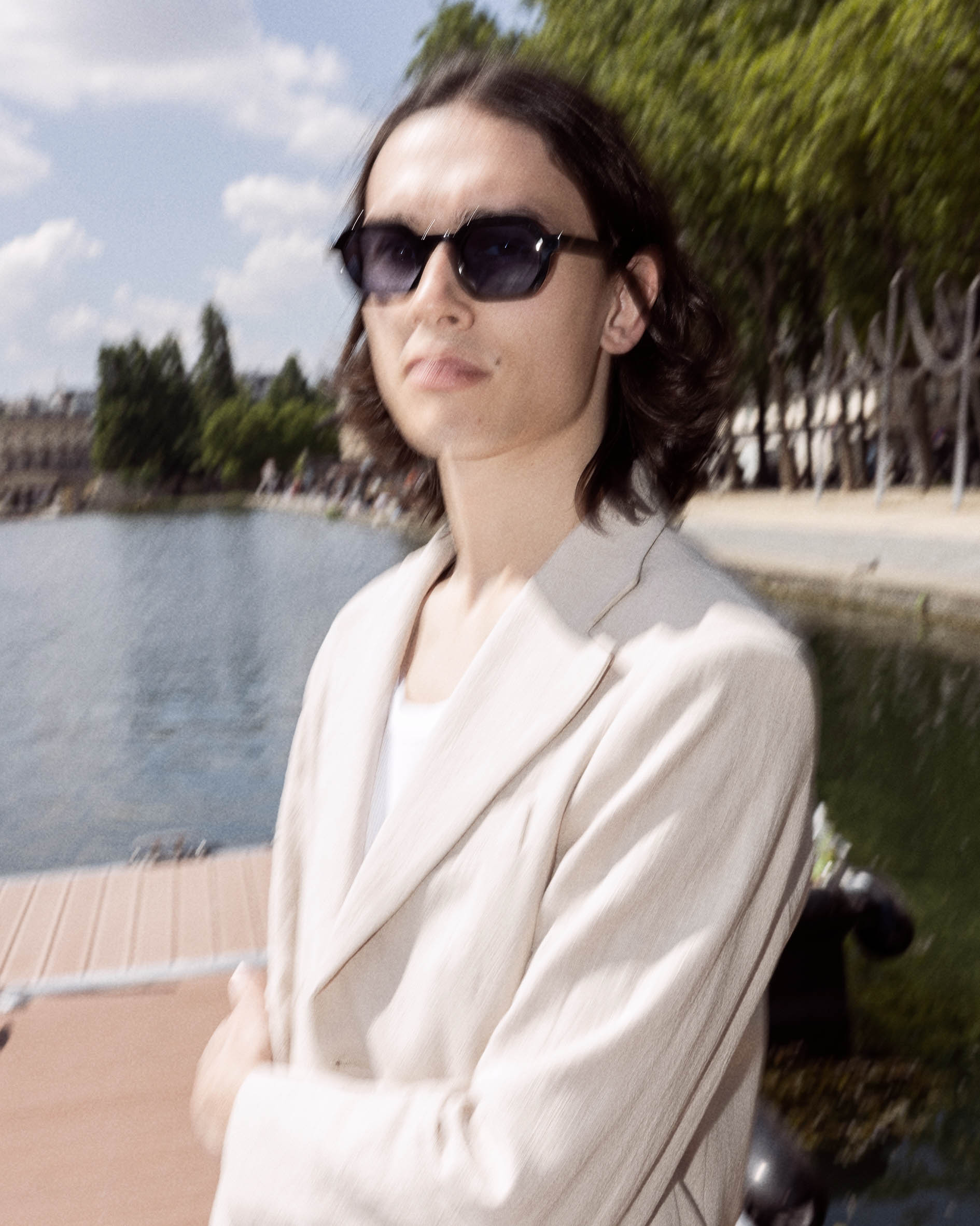 Veste en lin beige