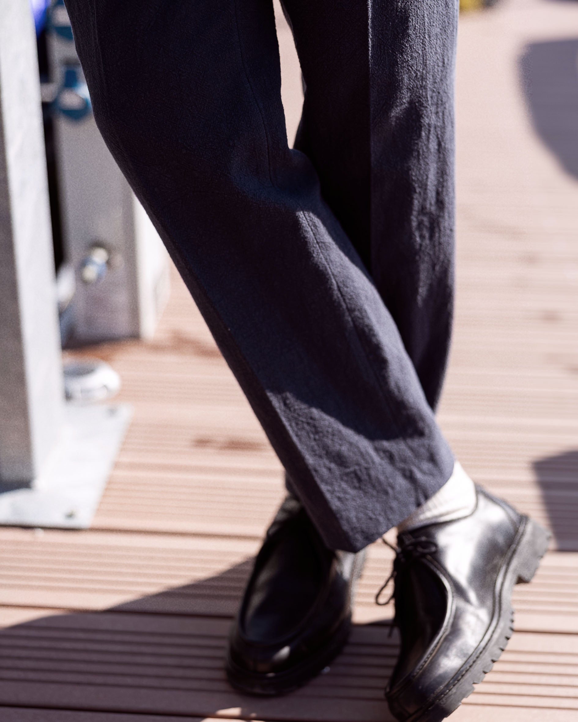 Pantalon en lin navy