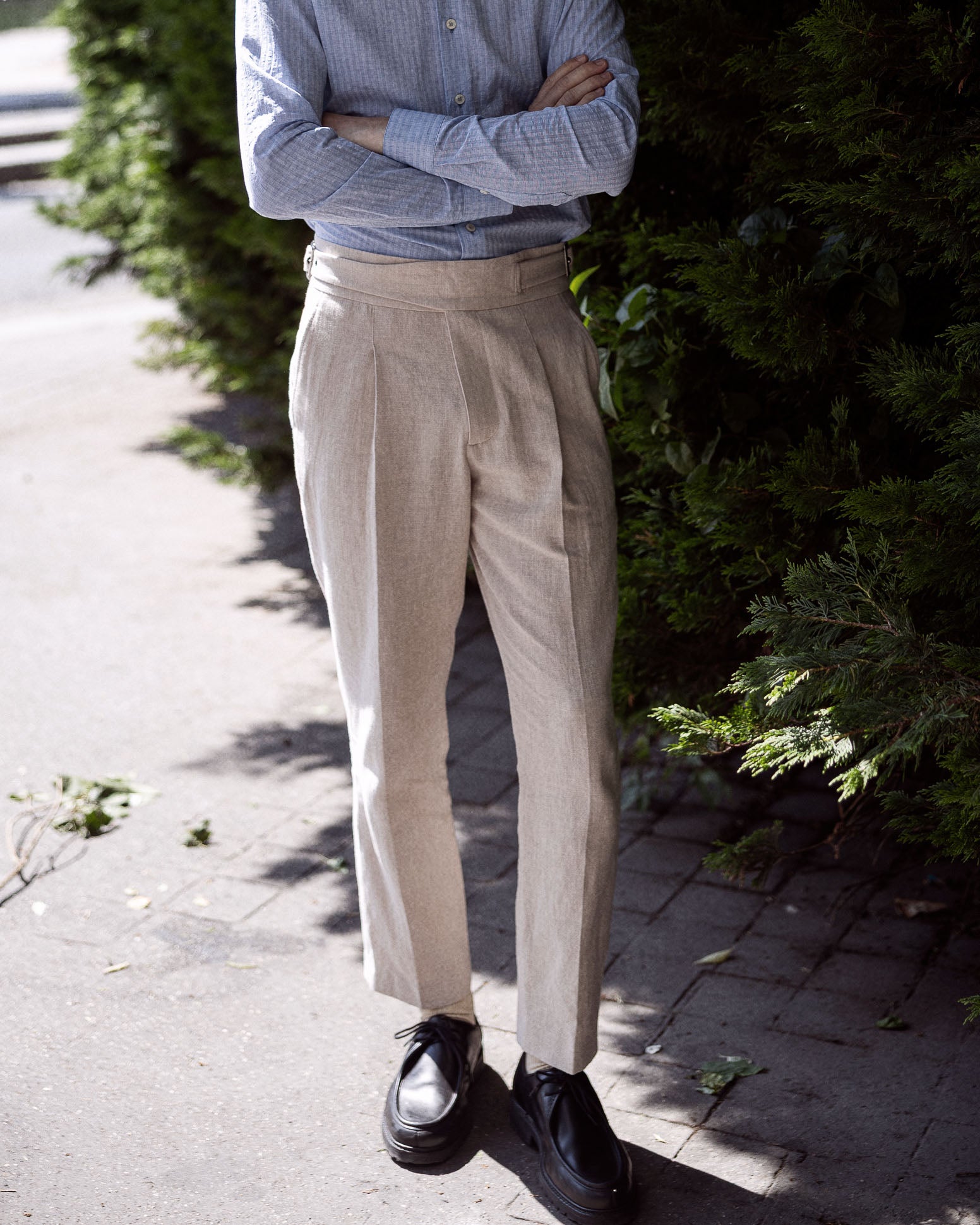 Pantalon en lin beige