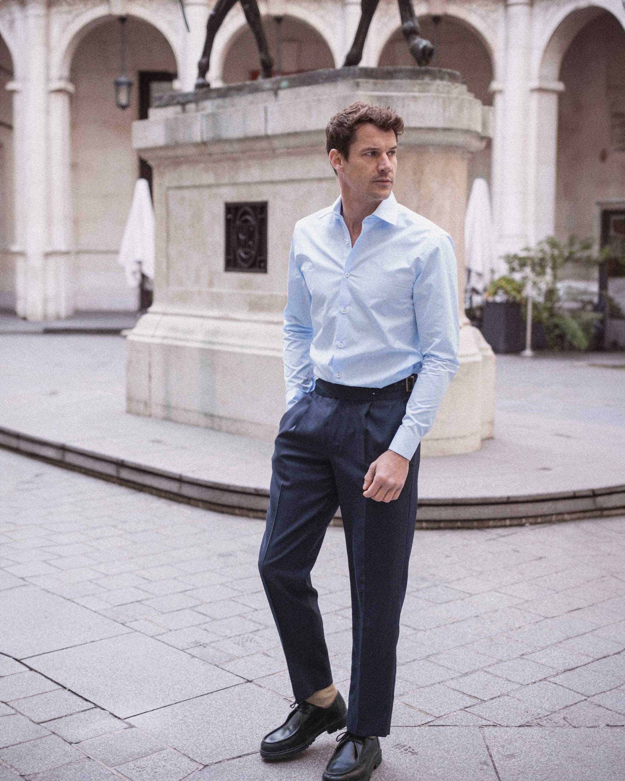 Men's white linen shirt