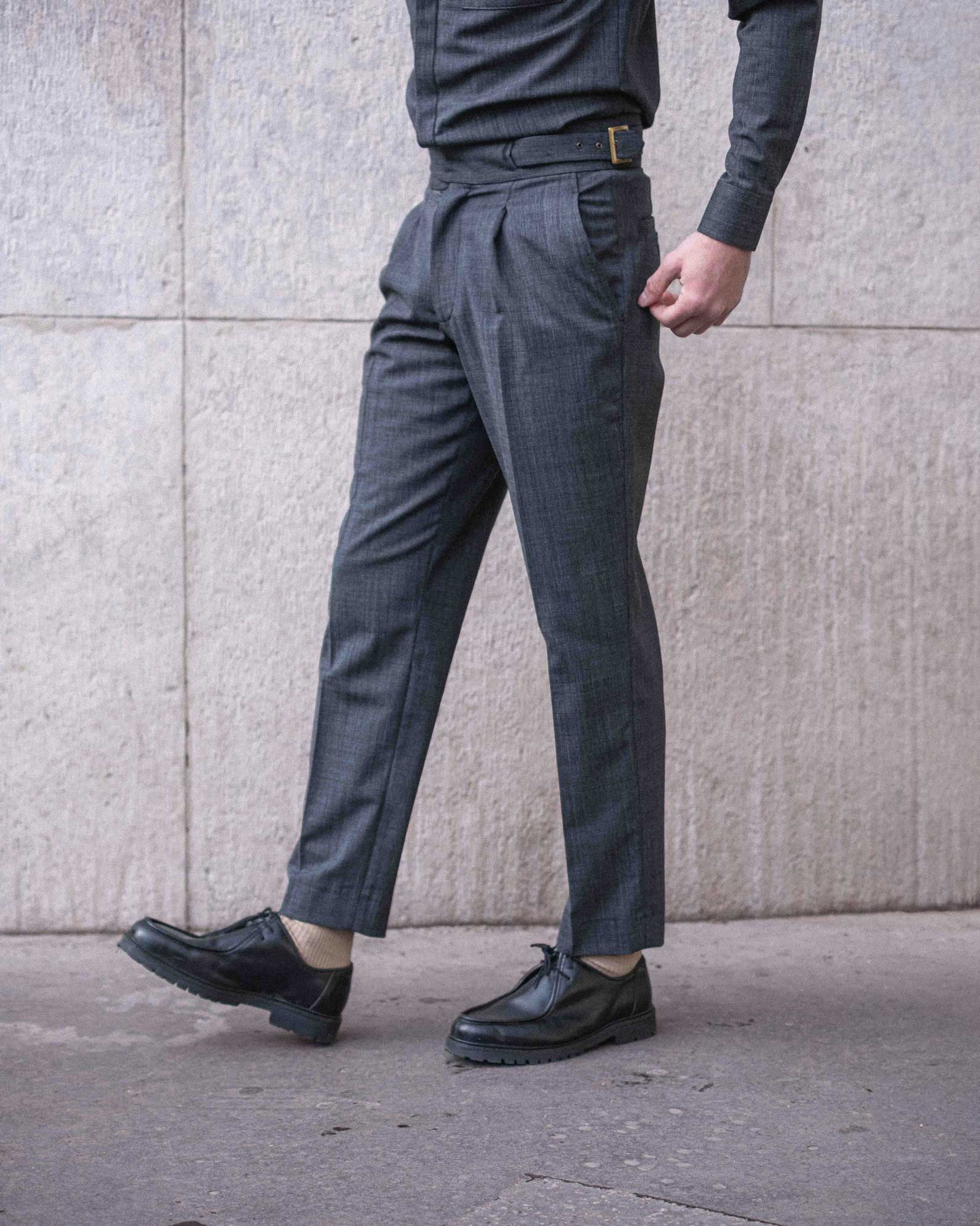 Pantalon Gurkha en Drap de Laine fil-à-fil