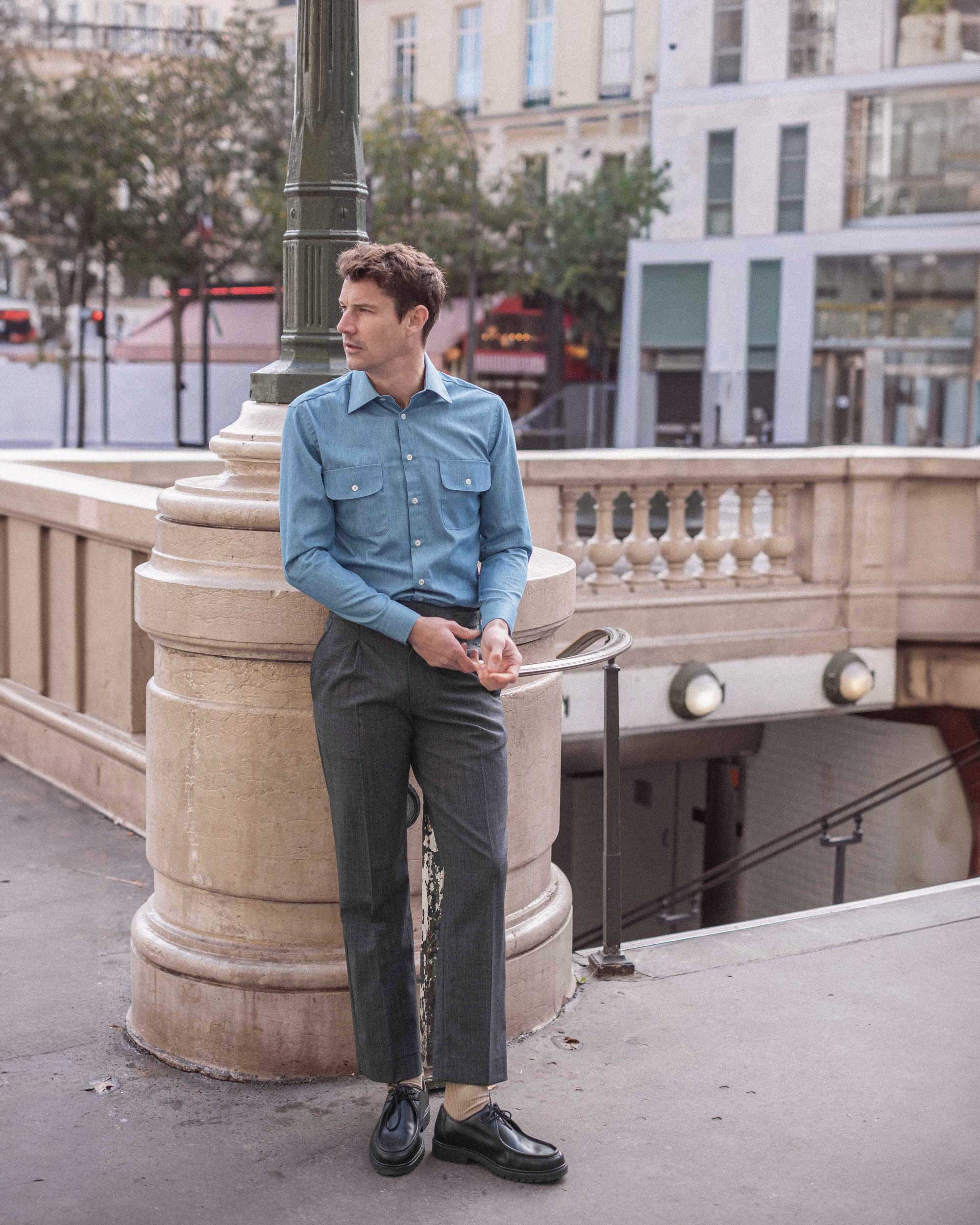 Pantalon Gurkha en Drap de Laine fil-à-fil