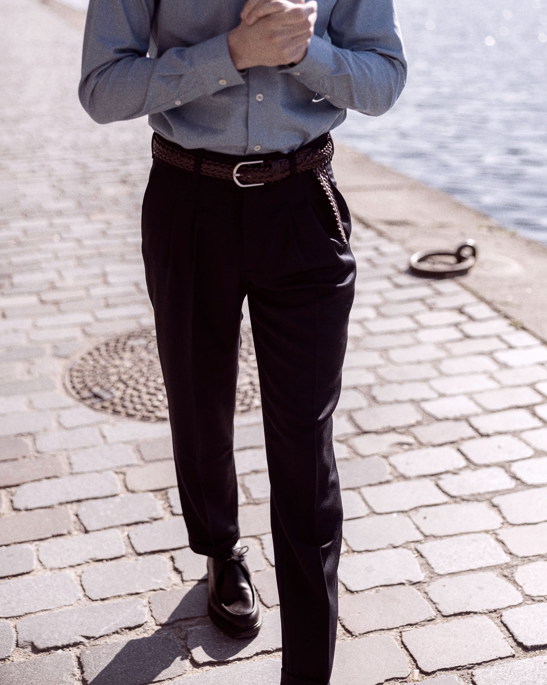 Pantalon à Pinces Bleu Marine