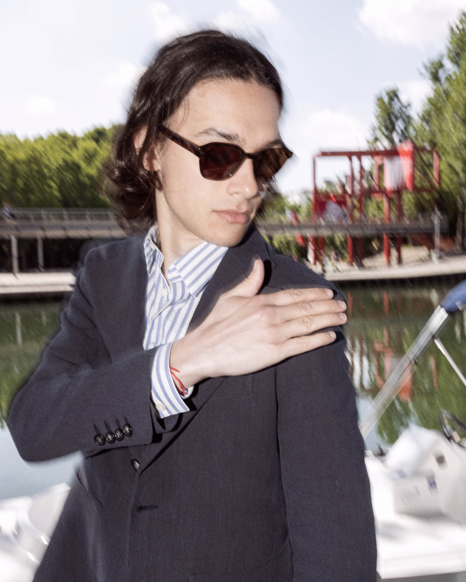Veste en lin navy