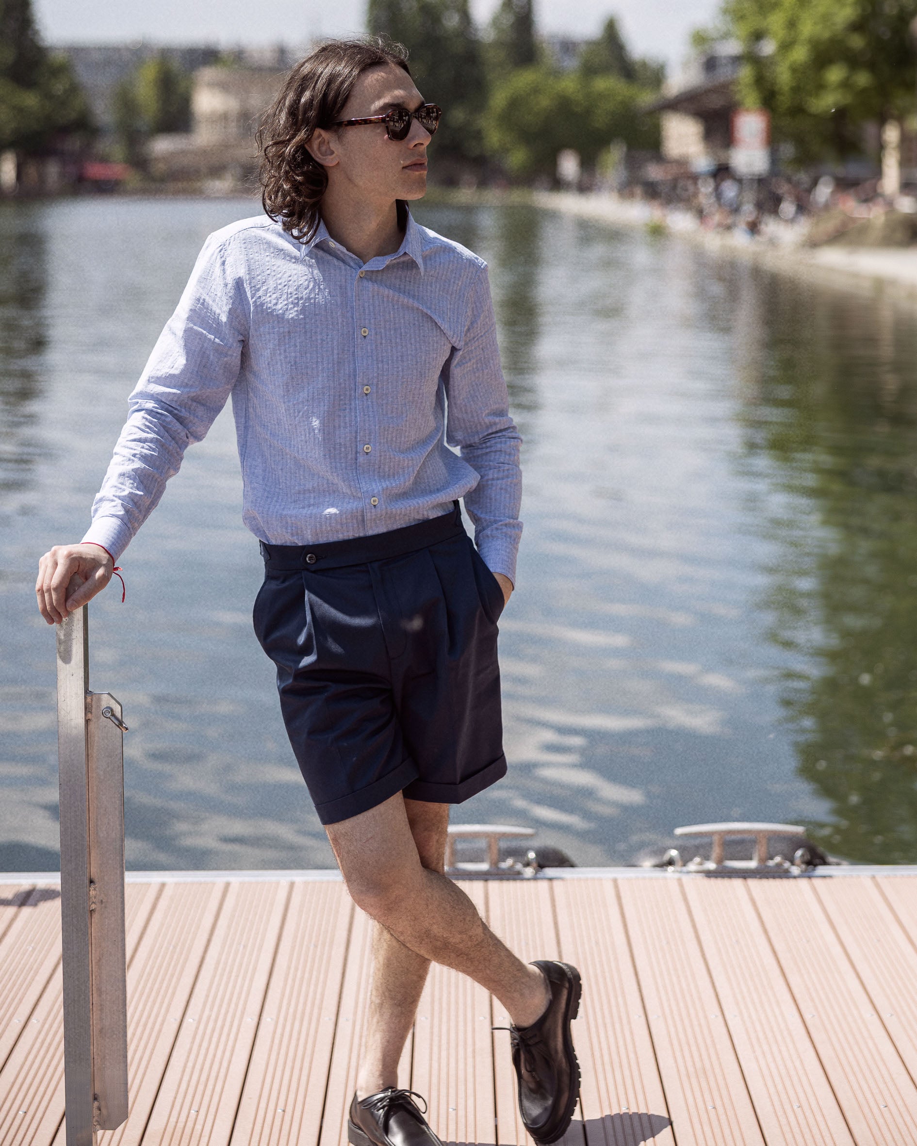 Short à Pinces en Navy
