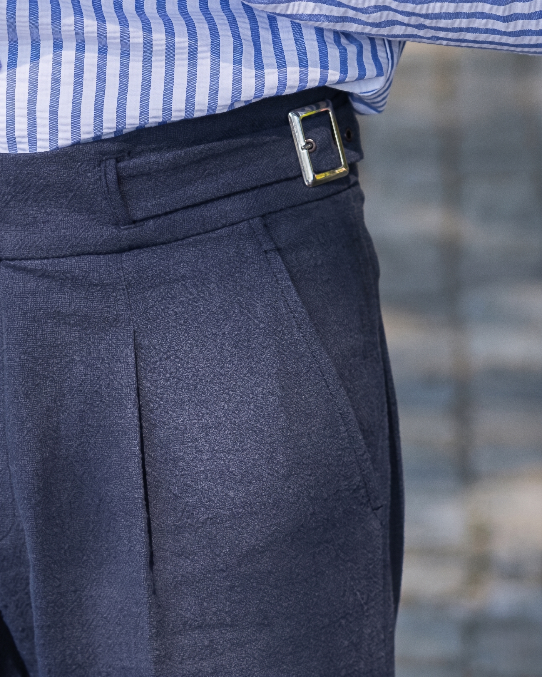 Pantalon en lin navy