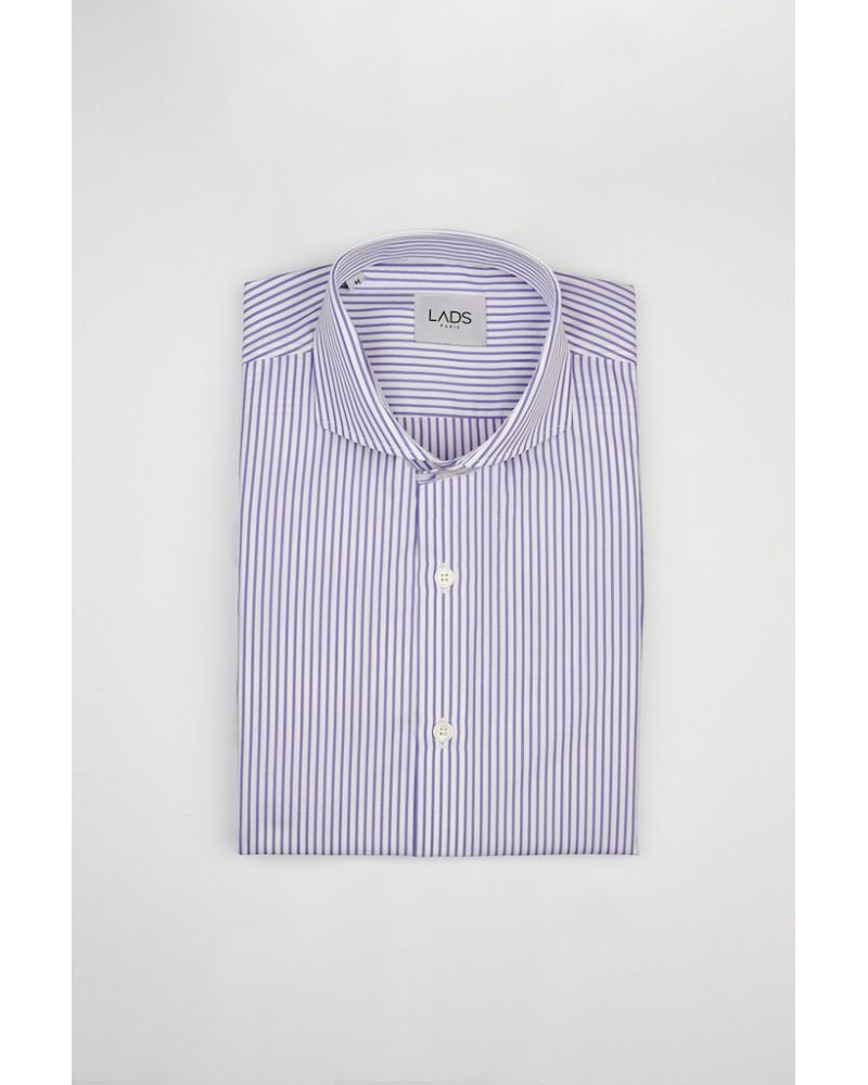chemise homme de luxe haut de gamme : Chemise homme à rayure violette