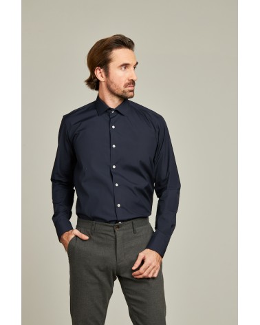 chemise homme de luxe haut de gamme : Chemise homme bleu nuit