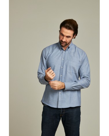 chemise homme de luxe haut de gamme : Chemise homme denim bleu