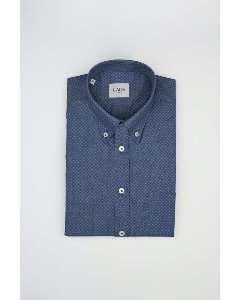 chemise homme de luxe haut de gamme : Chemise homme bleu imprimé denim