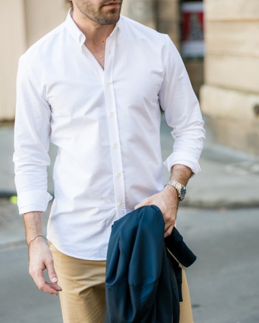 chemise homme de luxe haut de gamme : Chemise homme casual blanche