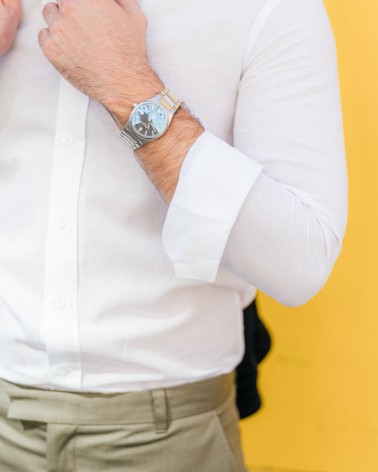 chemise homme de luxe haut de gamme : Chemise homme blanche en lin