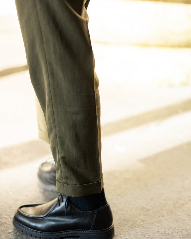 Pantalon à Pinces en Ottoman Kaki