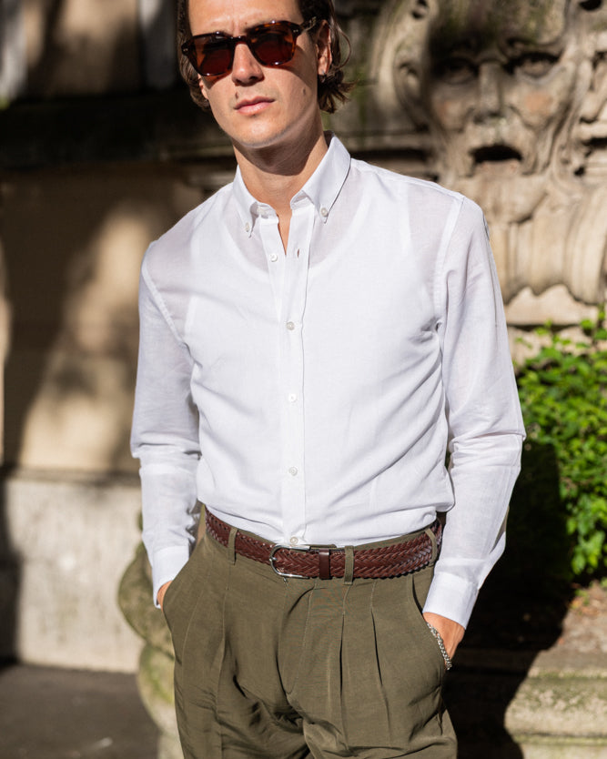 Chemise homme blanche en lin
