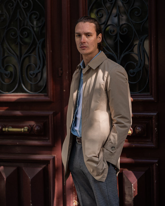 Imperméable en Tissu Technique Beige