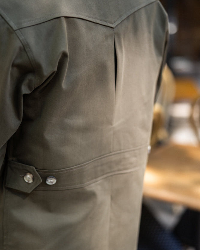 Veste Saharienne en Gabardine de coton kaki