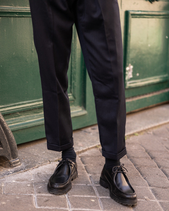 Pantalon à Pinces Bleu Marine