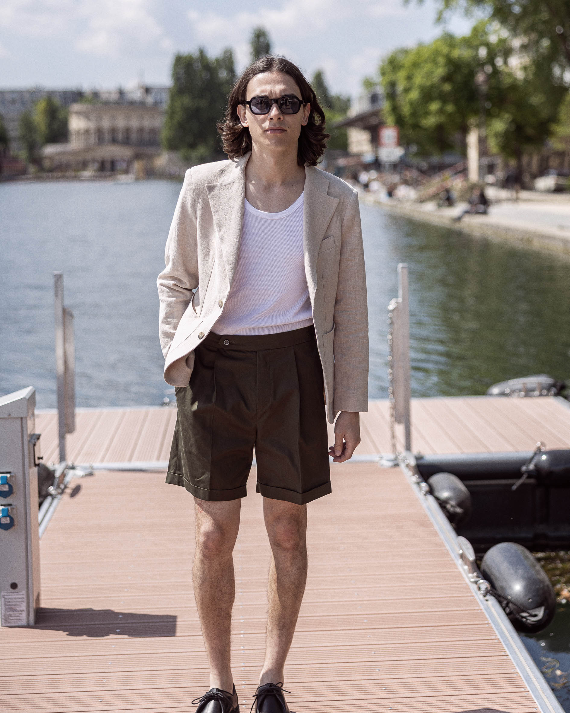 Veste en lin beige