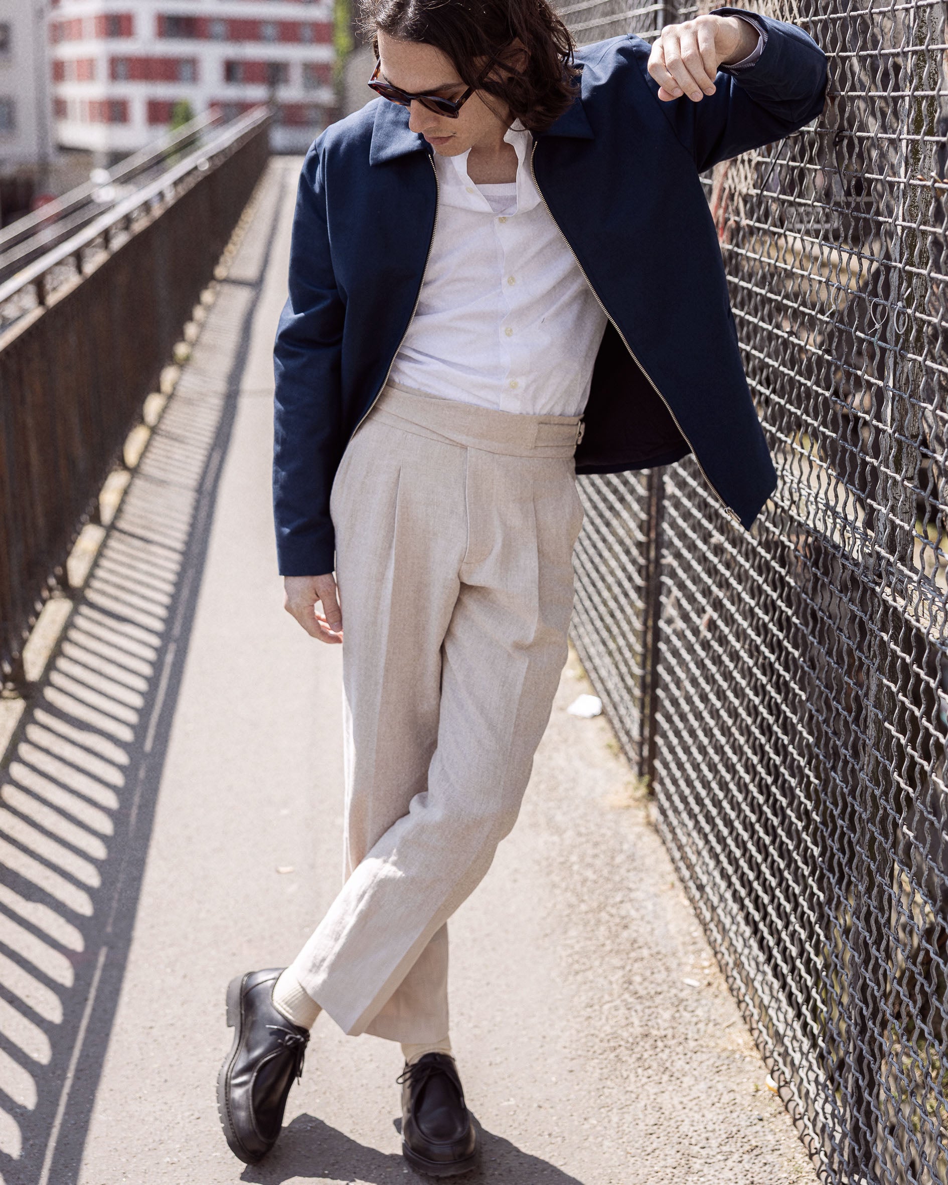 Pantalon en lin beige
