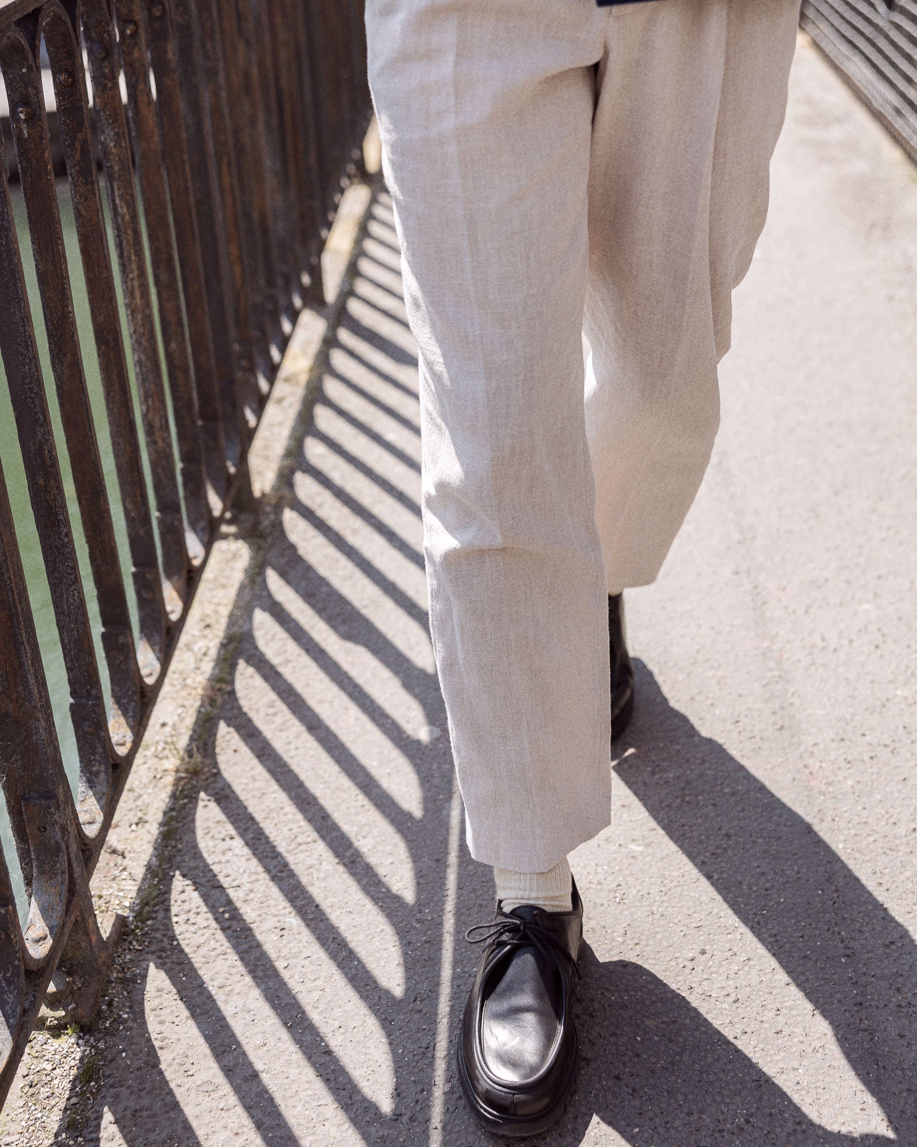 Pantalon en lin beige