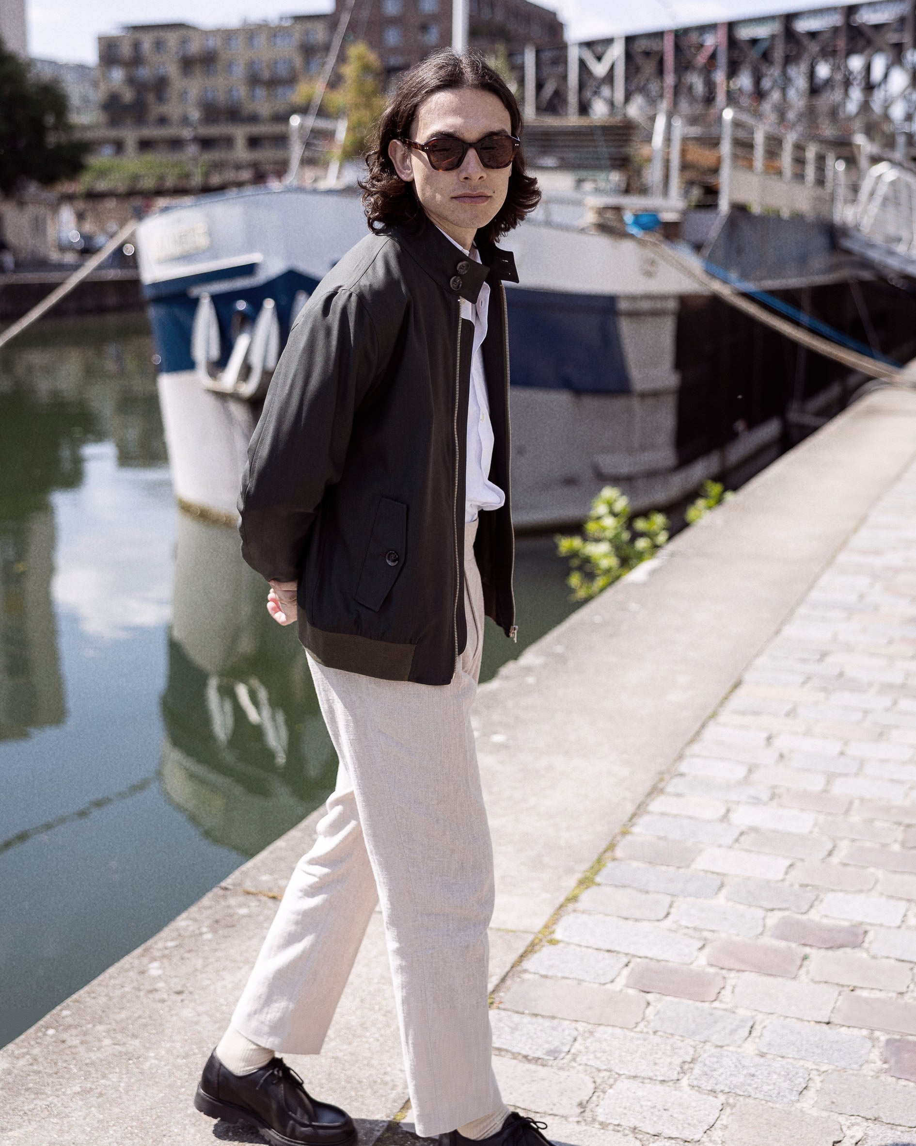 Pantalon en lin beige
