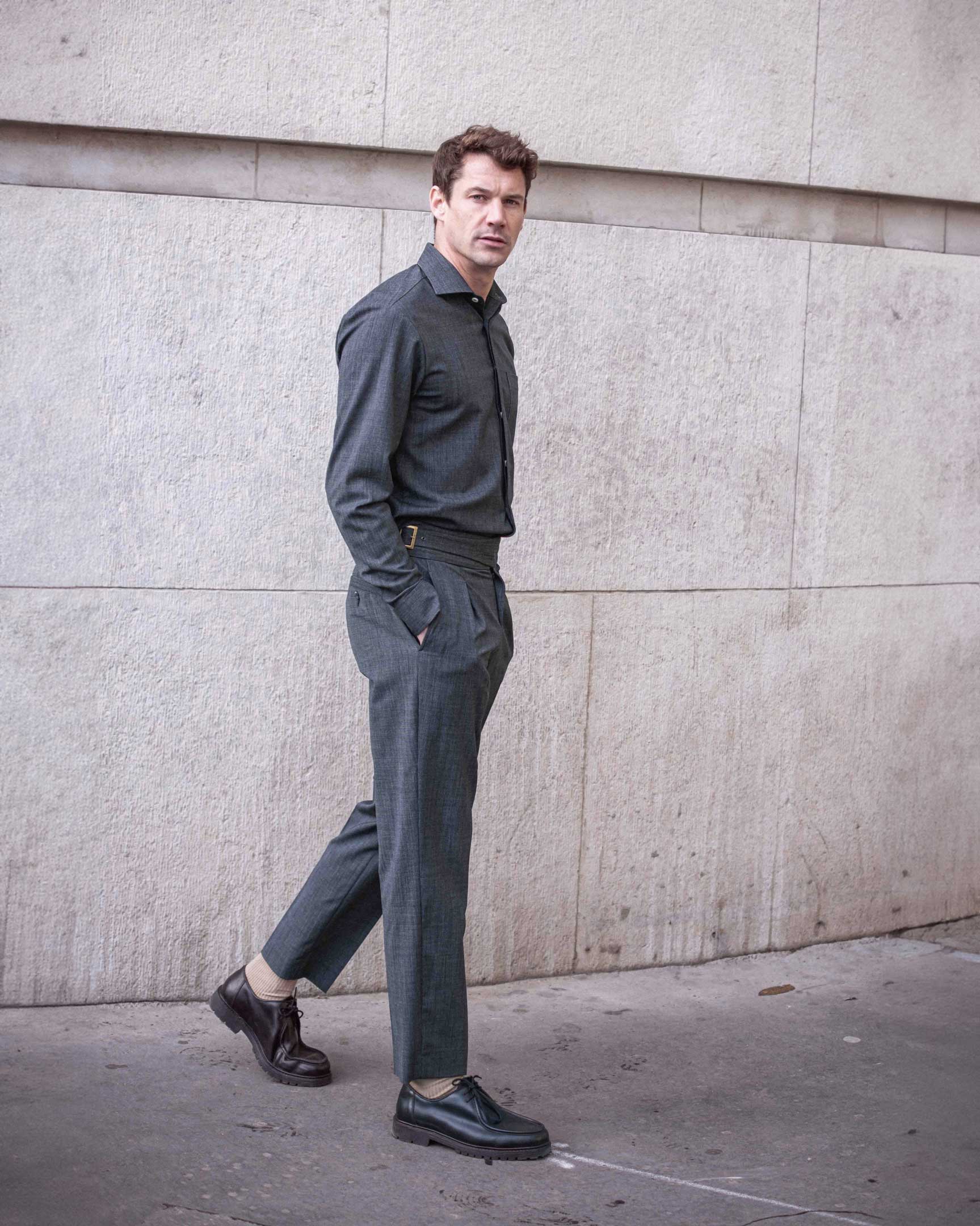 Pantalon Gurkha en Drap de Laine fil-à-fil