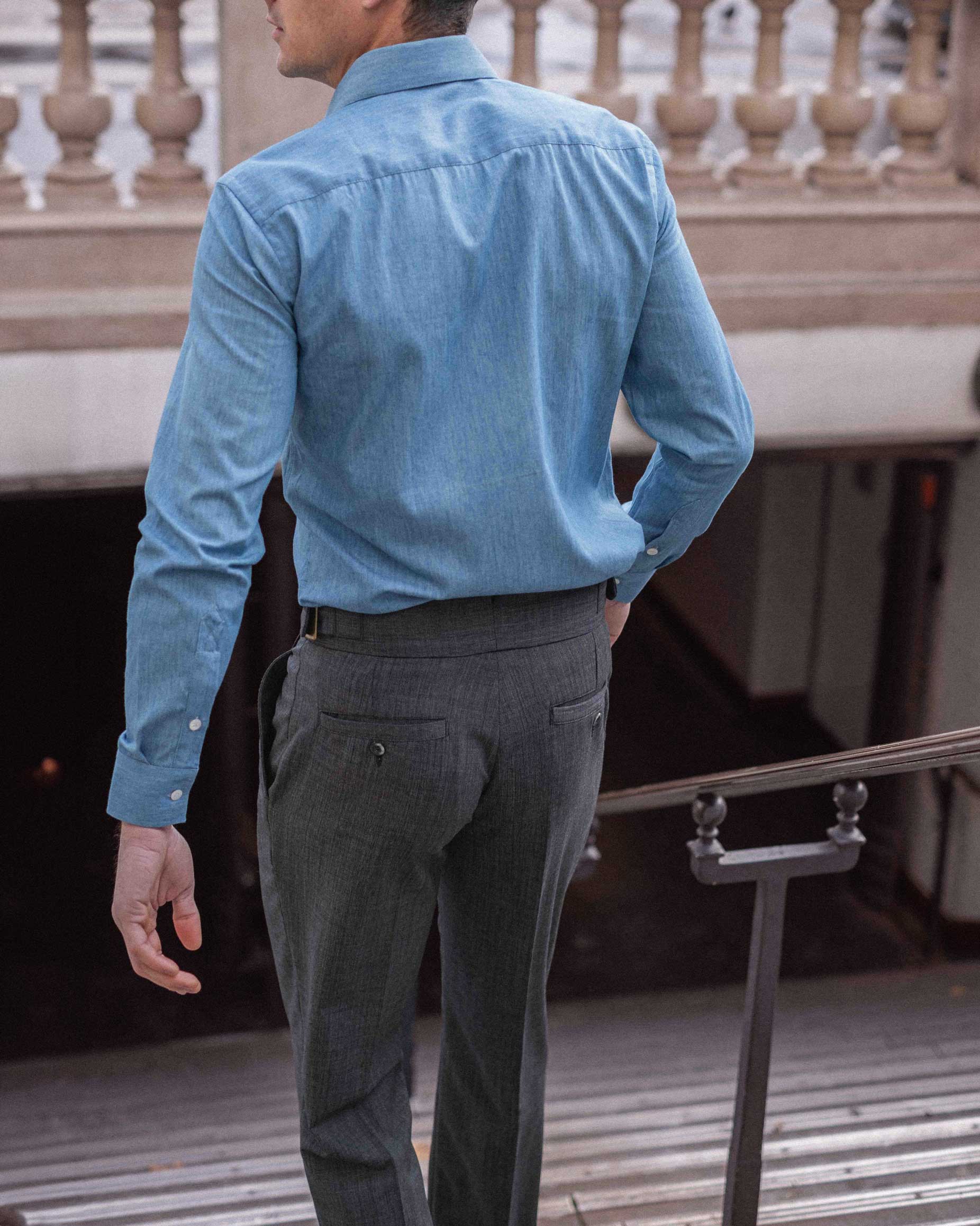 Pantalon Gurkha en Drap de Laine fil-à-fil