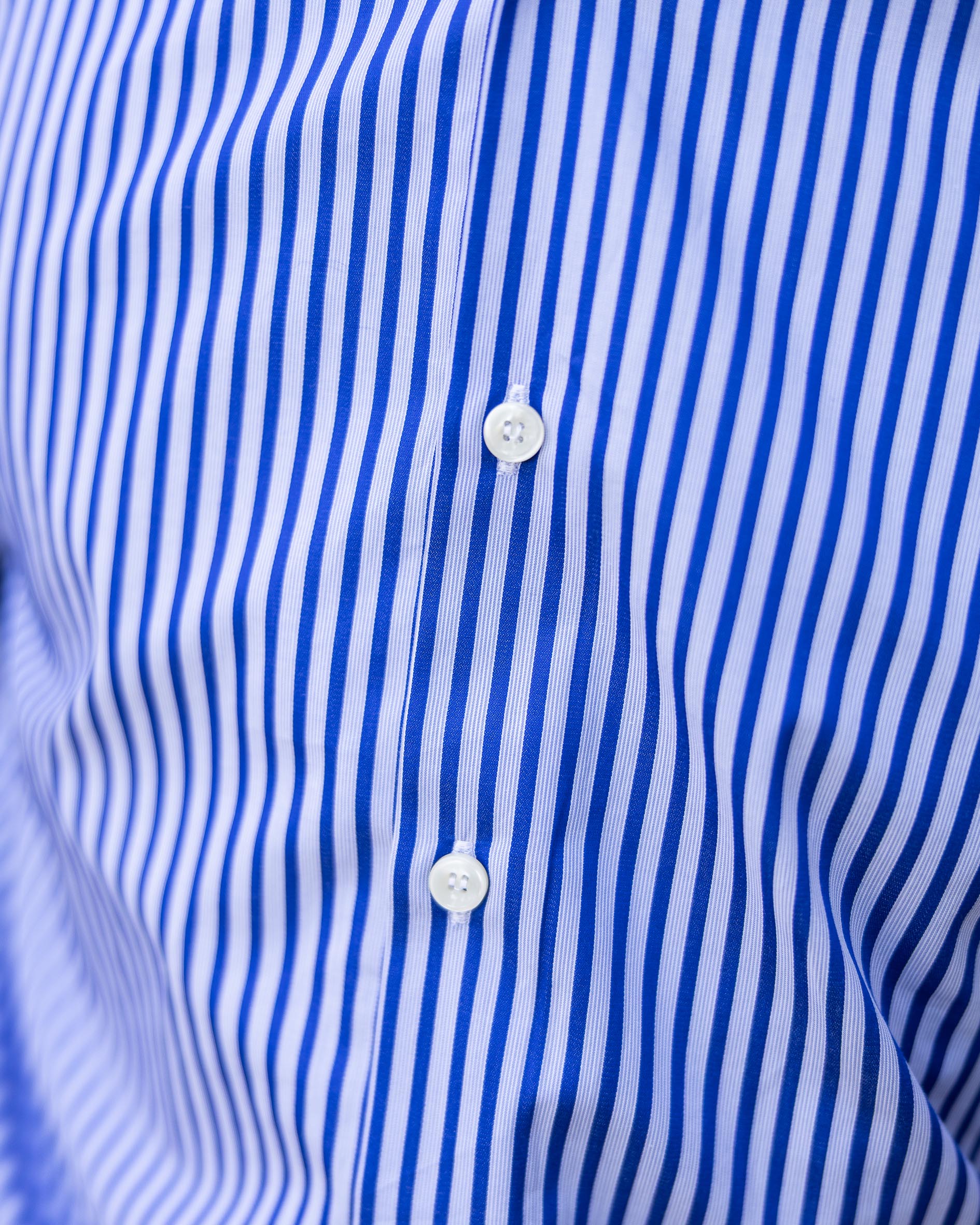 Chemise Banquier en Popeline de Coton rayée Col français