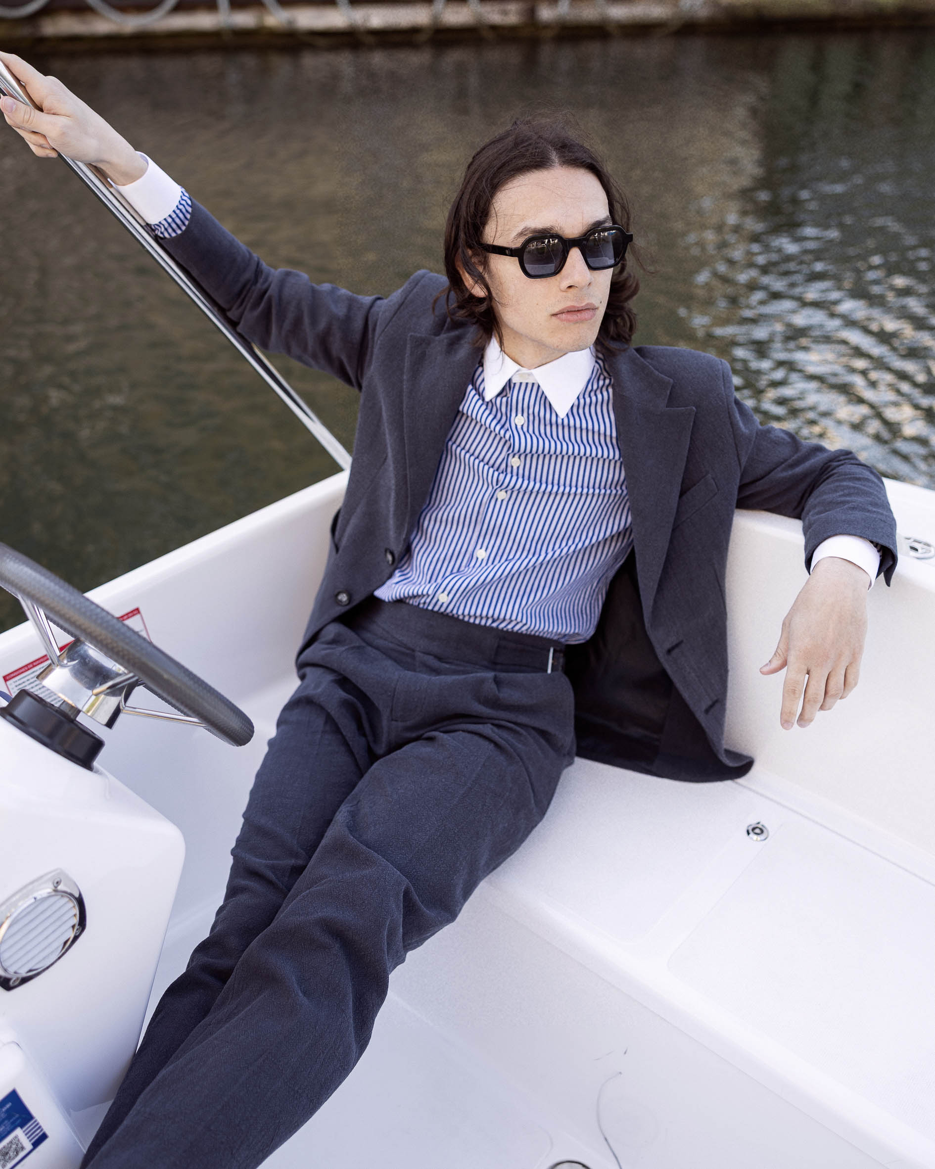 Veste en lin navy