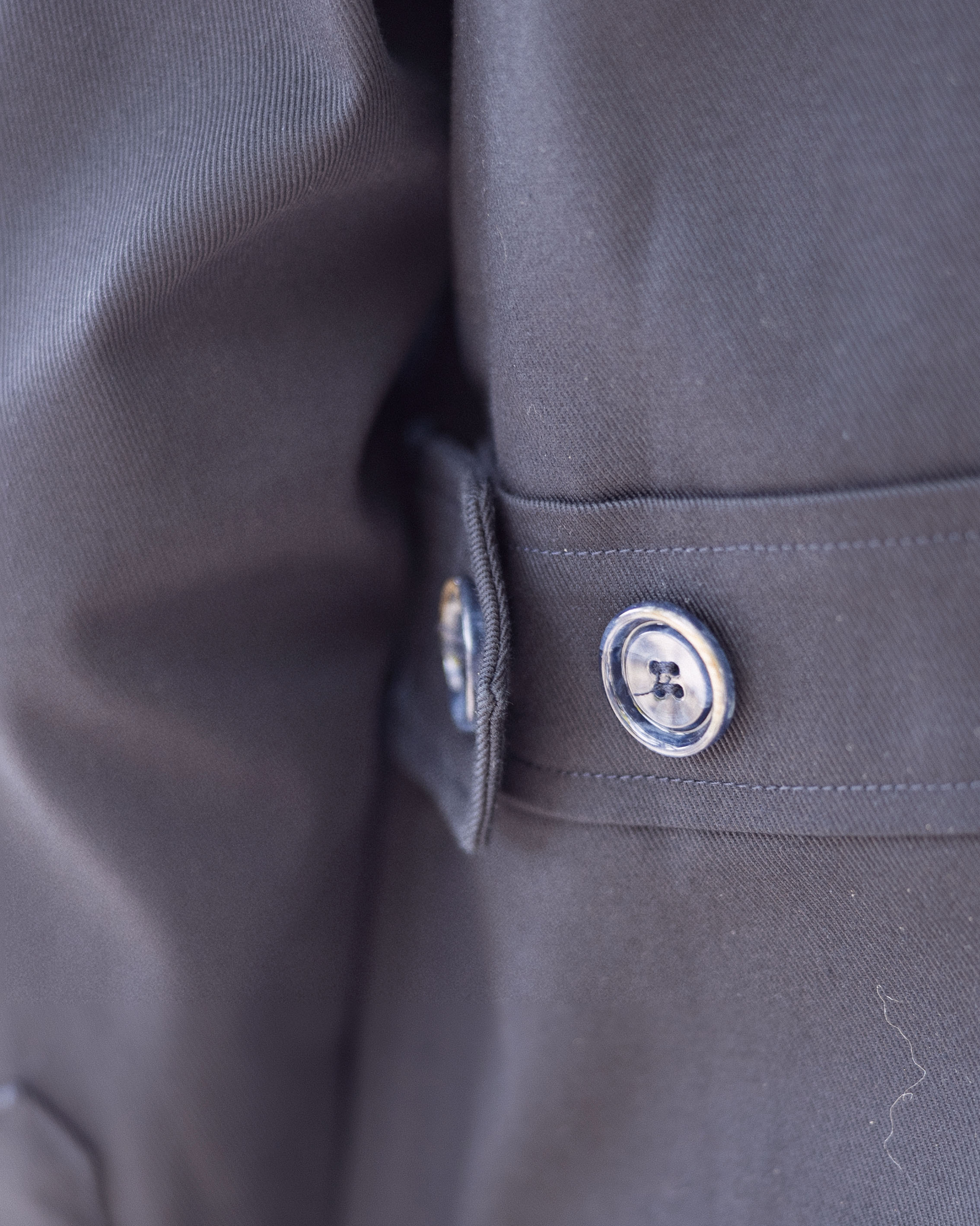 Veste saharienne en twill de coton bleu marine