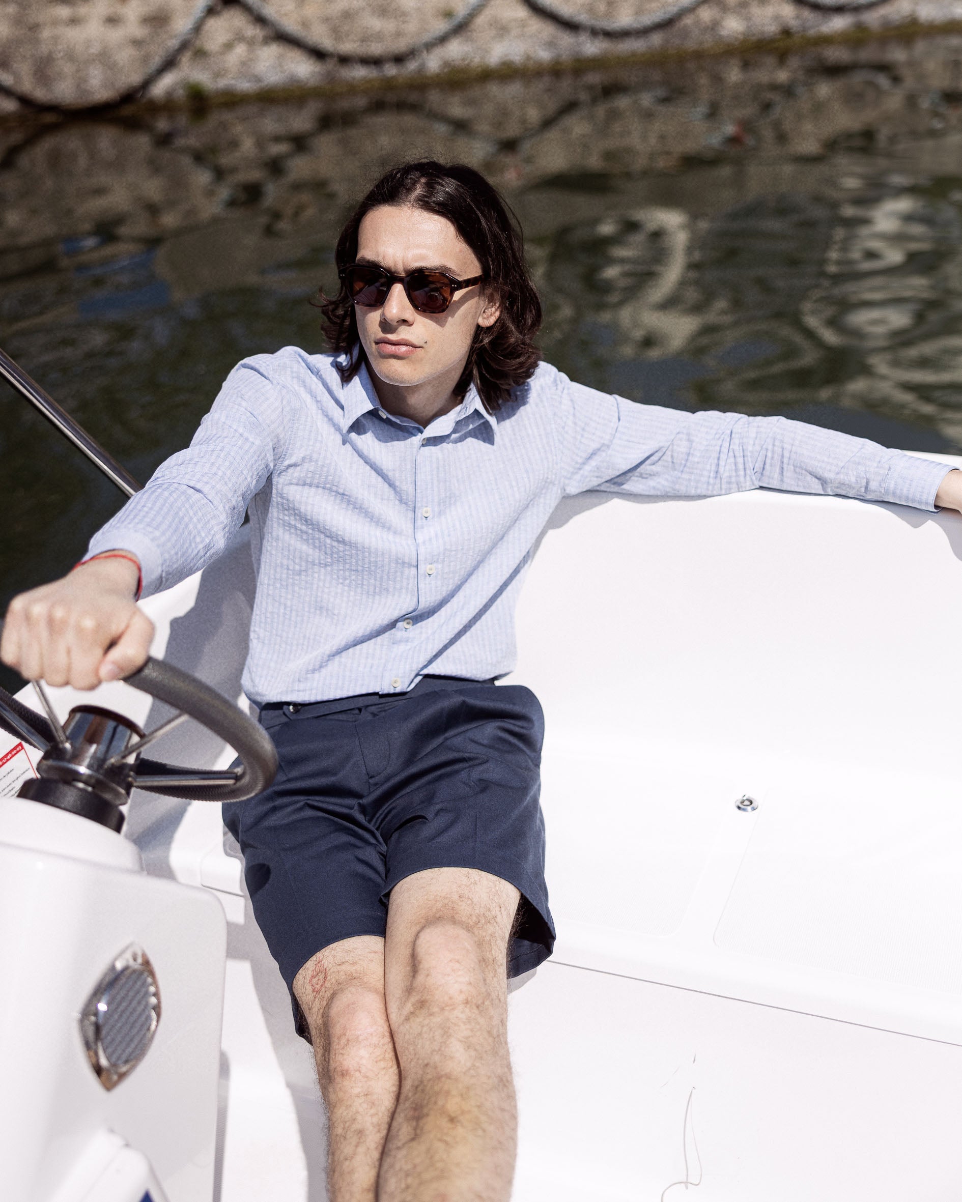 Short à Pinces en Navy