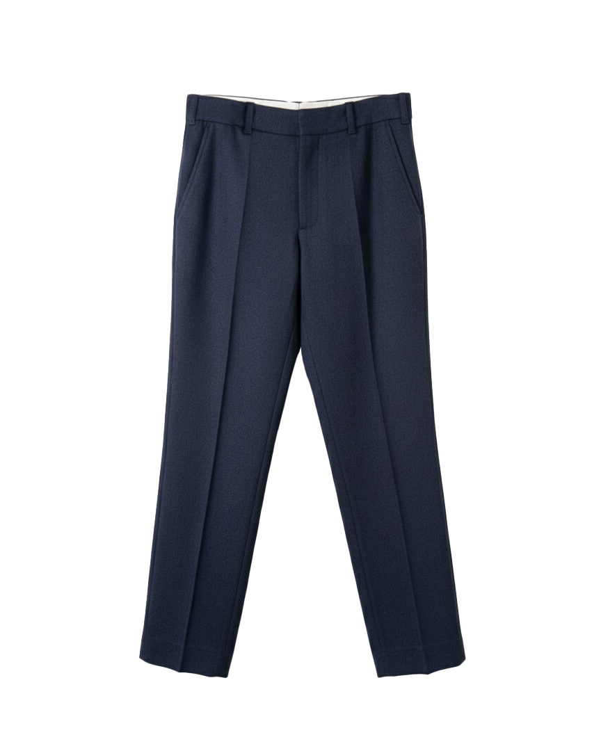Pantalon de Costume en Flanelle Bleu Marine